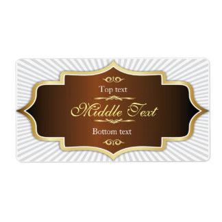 Fancy Style Jam Jelly Label Brown