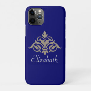 Fancy Stylish and Elegant Damask Monogram Case-Mate iPhone Case