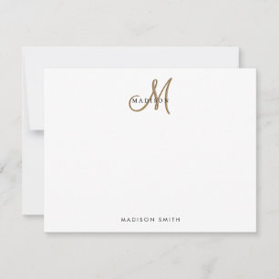 Fancy Stylish Black and Gold Monogram Script Card