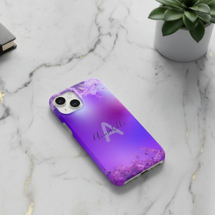 Fancy Stylish Violet Purple Modern Glam Glittery Case-Mate iPhone 14 Case