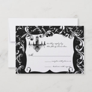 Fancy Swirl Chandelier Wedding Invitation