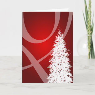 Fancy Swirl Tree Holidays Christmas Xmas Design Holiday Card