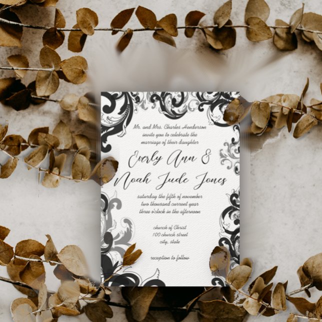 Fancy Swirl Wedding Invitation (Creator Uploaded)