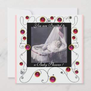 FANCY SWIRLS BABY SHOWER MONOGRAM,photo template
