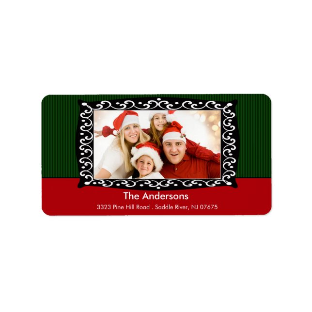 Fancy Swirls Frame PHOTO Return Address Label (Front)