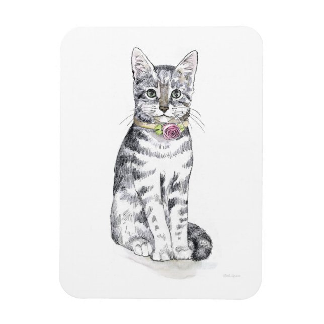 Fancy Tabby Cat Magnet (Vertical)