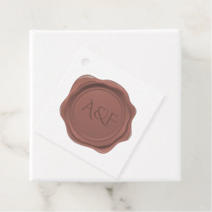 Fancy Terra Cotta Wax Seal Favour Tags