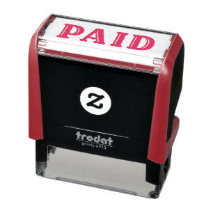 Fancy Text PAID General Business Red Ink Self-inking Stamp