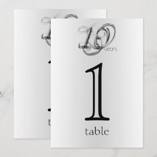 Fancy Tin 10th Anniversary Table Number