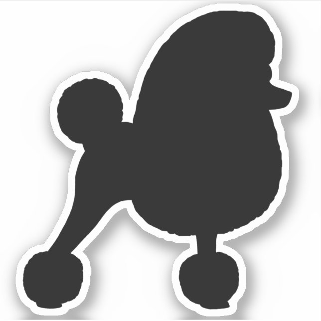 Fancy Toy Poodle Dog Silhouette Vinyl Sticker (Front)