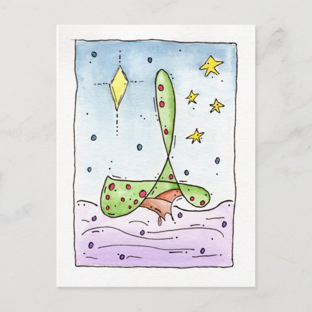 "Fancy Tree" Christmas Postcard (Front)