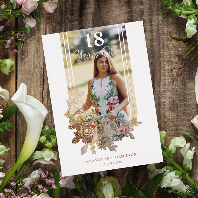 Fancy Trendy Arch Floral Birthday Party Photo (Creator Uploaded)