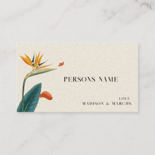 Fancy Tropical Flowers Wedding Place Card