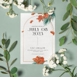 Fancy Tropical Flowers Wedding - Save The Date Invitation<br><div class="desc">This is a stylish Save The Date- tropical flower and gold frame design with elegant typography. It is a sophisticated and classy design that you can edit text,  images,   and fonts. This design is excellent for anyone who likes tropical weddings.</div>