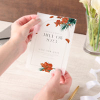 Fancy Tropical Flowers Wedding - Save The Date