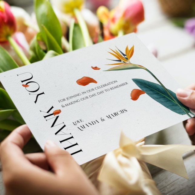 Fancy Tropical Flowers Wedding - Thank You Card (Creator Uploaded)