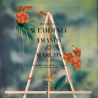 Fancy Tropical Flowers Wedding Welcome