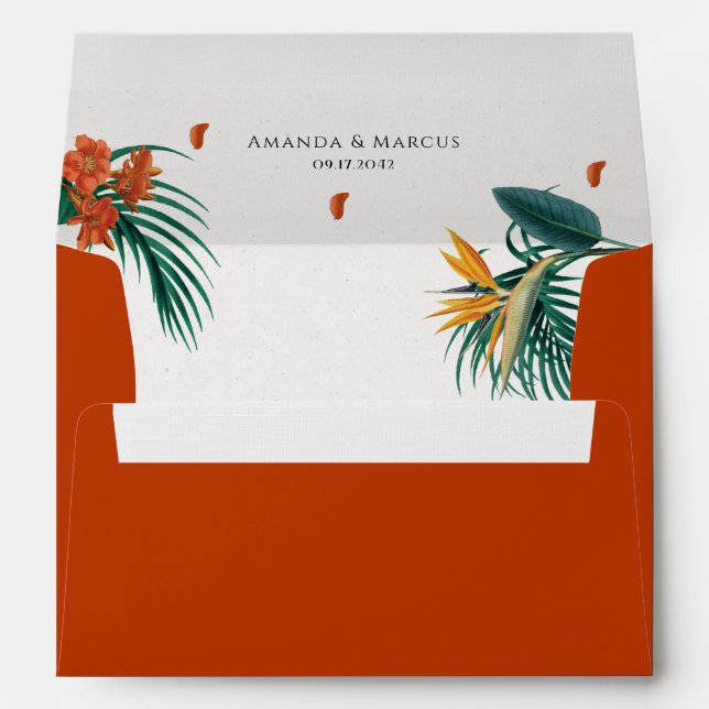 Fancy Tropical Wedding Envelope (Back (Bottom))