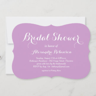 Fancy Type Shower Invitation (purple)