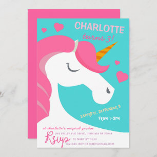 Fancy Unicorn Birthday Invitation
