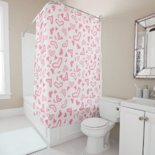 Fancy Valentine Hearts Shower Curtain
