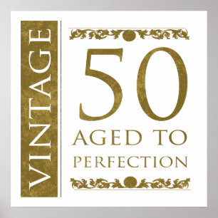 Fancy Vintage 50th Birthday Poster