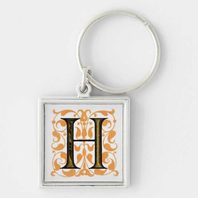 Fancy Vintage Monogram 'H' Key Ring (Front)