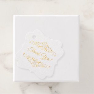 Fancy Vintage Scroll Frame Wedding Thank You Favour Tags