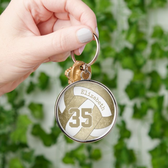 fancy volleyball keychain w her name jersey number (Hand)