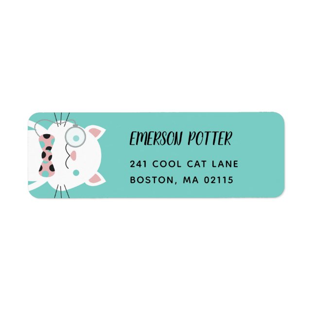 Fancy White Cat | Turquoise (Front)