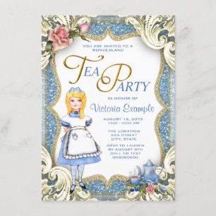 Fancy Wonderland Tea Party Invitation