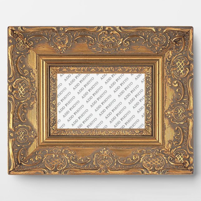Fancy Wooden Frame Add Photo Plaque (Front)