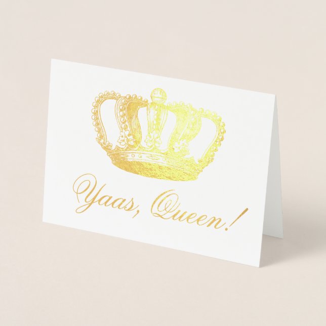 Fancy Yaas Queen Fabulous Gold Foil Crown Card (Front)