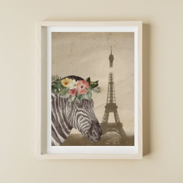 Fancy Zebra & Eiffel Tower Poster (Creator Uploaded)