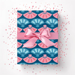 Fanfare in Pink and Aqua Wrapping Paper