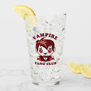Fang Club   Funny Pun And Cute Vampire Glass