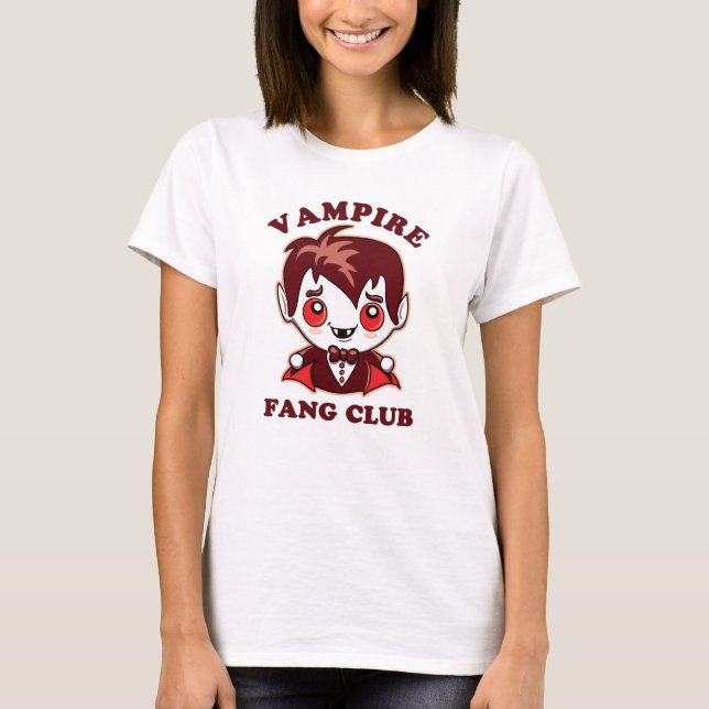 Fang Club | Funny Pun And Cute Vampire T-Shirt (Front)