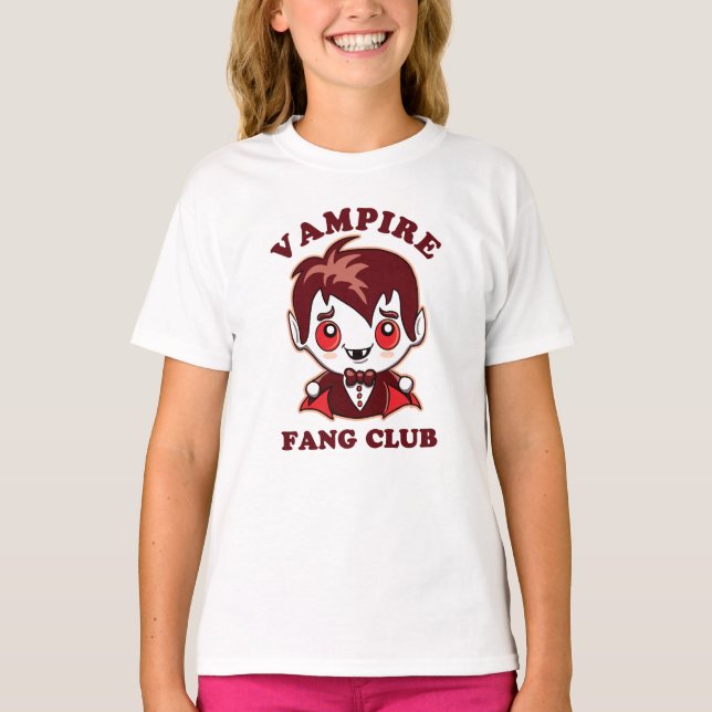 Fang Club | Funny Pun And Cute Vampire T-Shirt (Front)