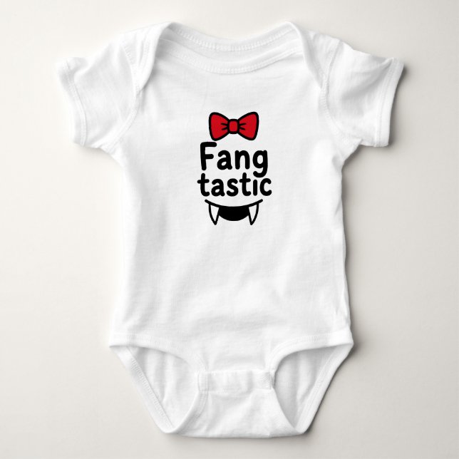 Fang Tastic Cute Vampire Halloween Baby Bodysuit (Front)