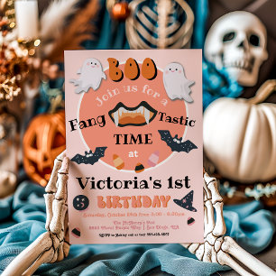FANG Tastic Little Boo Halloween Birthday Party Invitation