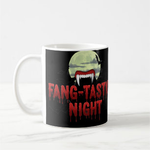 Fang-tastic Night – Vampire Fangs & Bat Halloween  Coffee Mug