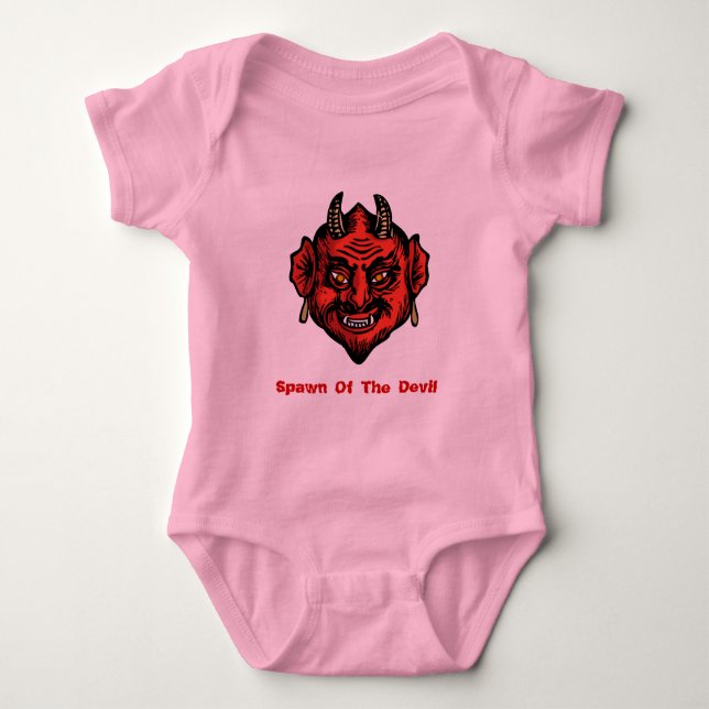 Fanged Horned Red Devil Baby Bodysuit (Front)