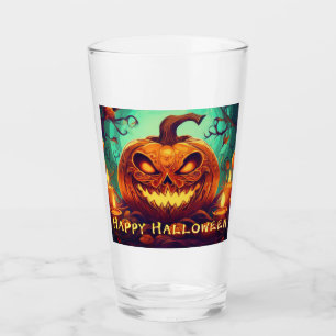 Fanged Pumpkin Candles Glow Halloween Art Glass