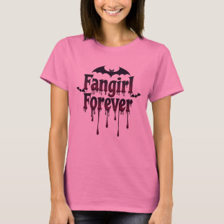 Fangirl Forever Gothic Vampire Bat T-Shirt Design 