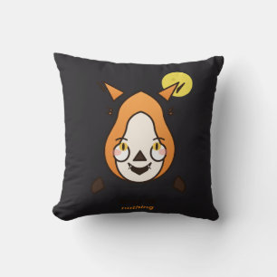 Fangs For Nothing Cute Fox Vampire Halloween Pun Cushion