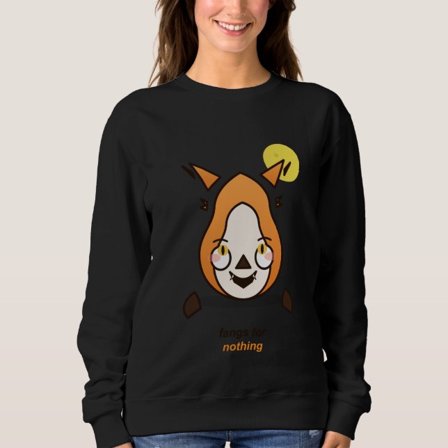 Fangs For Nothing Funny Vampire Cute Fox Sweatshirt (Front)