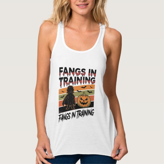 Fangs in Training Funny Vampire Halloween Shirt (Front)