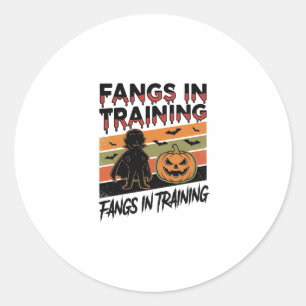 Fangs in Training Funny Vampire Halloween Shirt Classic Round Sticker