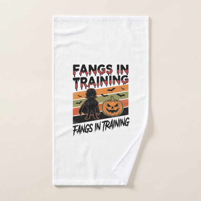 Fangs in Training Funny Vampire Halloween Shirt Hand Towel (Hand Towel)