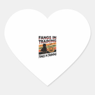 Fangs in Training Funny Vampire Halloween Shirt Heart Sticker